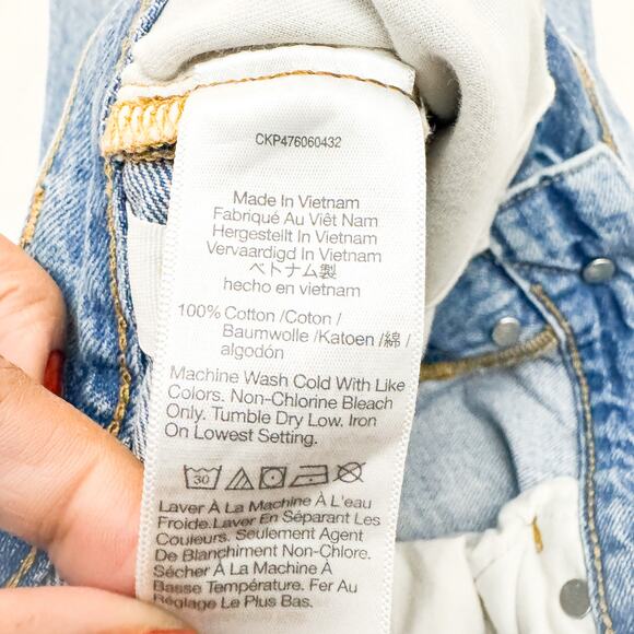 Madewell Low-Slung Straight Button Fly Light Wash Denim Jeans Size 28P - Picture 8 of 9